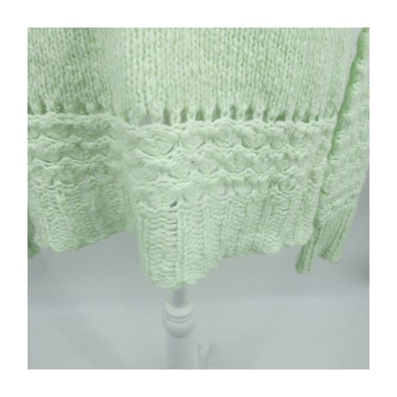 Free People Crashing Waves Sweater Small Mint Green Boho Chic Knit - Picture 8 of 14